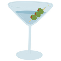 martini with olives