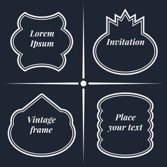 Elegantly aesthetic frames. A set of beautiful frames. Vintage style. Luxury backdrop.