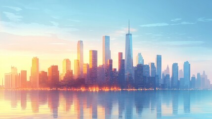 Fototapeta premium Cityscape Sunrise