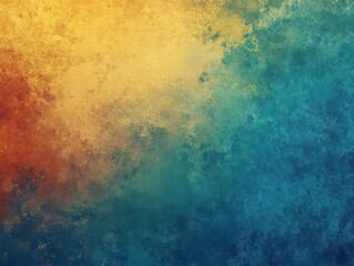 Obraz premium gradient background with glowing hues of yellow, orange, blue, and teal; noise texture adds depth, creating a captivating and vibrant visual experience