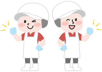 厨房で働く男女スタッフ