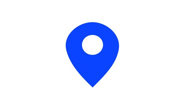 青色の位置ピンが跳ねるループアニメーション（透過）