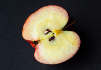 Apple from the inside. 
The cross section of an apple. It can be seen the structure and seeds.
