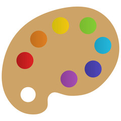 palette with paints