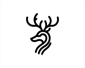 Obraz premium Deer logo vector template. Deer head icon symbol vector illustration. 
