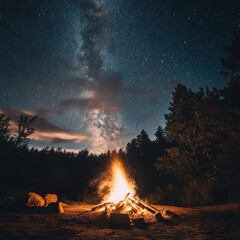 Fototapeta premium campfire in the forest