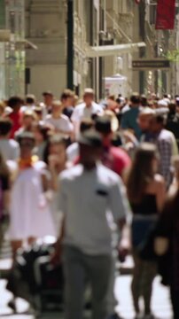 Anonymous crowd walking in New York City. People walking in busy street of Manhattan. More options in my portfolio.