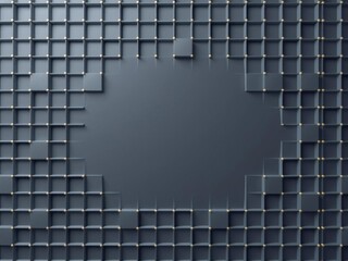 Innovative tech background featuring perfectly arranged grey glossy blocks, sleek, modern