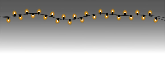 Yellow garland in realistic style, illustration on a transparent background. Vector © M-KOS