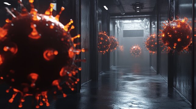 Creative 3D render of quarantine and isolation, representing pandemic themes