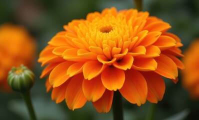 Vibrant orange flower in full bloom