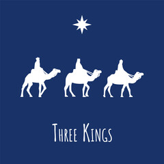 Naklejka premium Vector illustration of Three Kings Day. Epiphany day. 