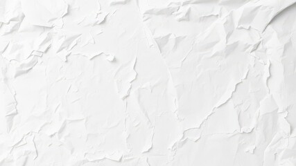 Crumpled white paper with various wrinkles and creases, rumpled, background, messy