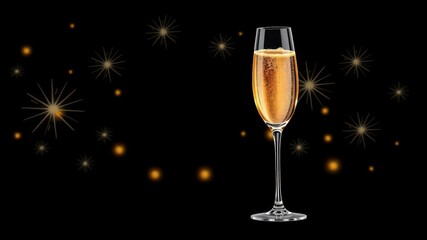 Realistic vector illustration of champagne glass isolated on background, celebration, drink, champagne glass