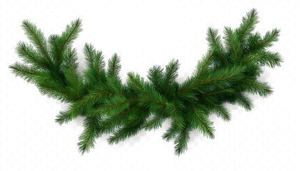 Naklejka premium Christmas tree branches garland isolated on a transparent background for easy seasonal use.