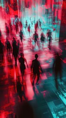 Menschen in Bewegung in einer modernen Stadt