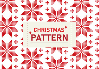 Christmas pattern template white red
