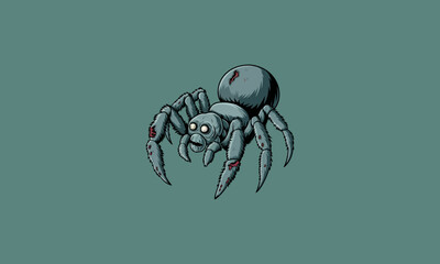 Zombie spider with skull face, creepy and haunting look