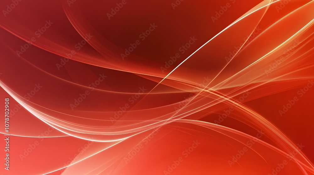 Poster abstract orange and red swirling lines creating a dynamic visual effect.