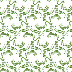 seamless pattern of green leaves
