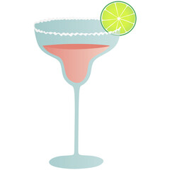 pink margarita with lime slice decoration