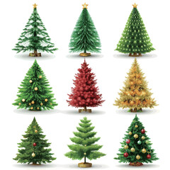 Obraz premium Christmas tree element collection in flat design