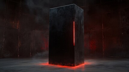 A black box with red lights on it