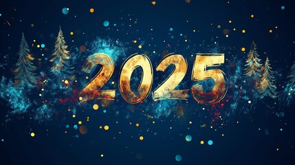 Fototapeta premium new year 2025,postcard 