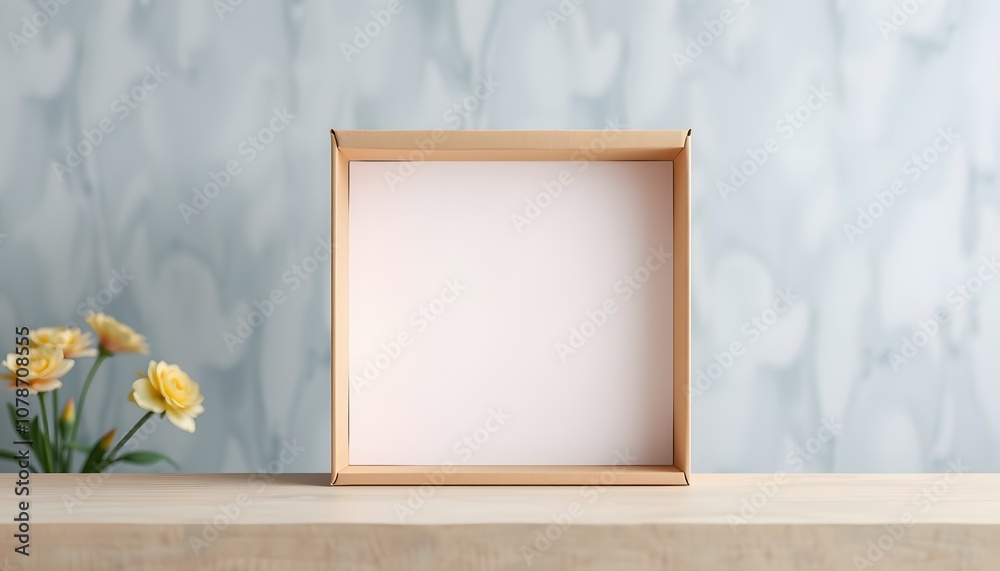 Poster social media poster template featuring an empty box on a beautiful background for customizable conte