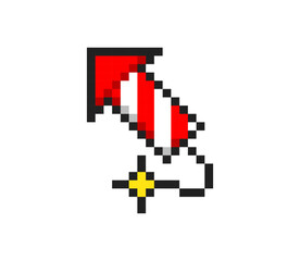 Obraz premium Pixel Christmas firework, 8 bit New Year firework.