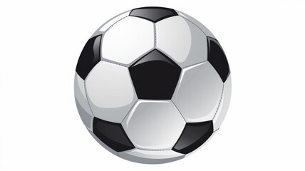 Naklejka premium A classic black and white soccer ball, perfect for any sports-themed project isolated on white background