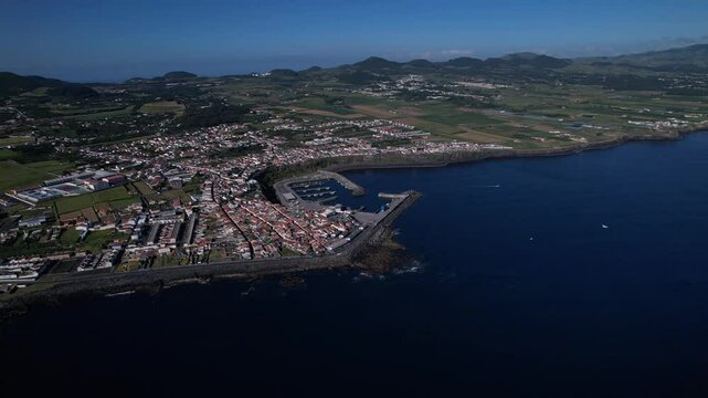 Vista A&eacute;rea da Vila de Rabo de Peixe &ndash; Ilha de S&atilde;o Miguel, A&ccedil;ores, Portugal