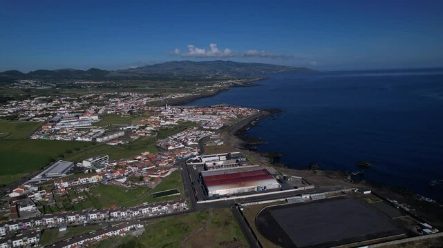 Vista A&eacute;rea da Vila de Rabo de Peixe &ndash; Ilha de S&atilde;o Miguel, A&ccedil;ores, Portugal