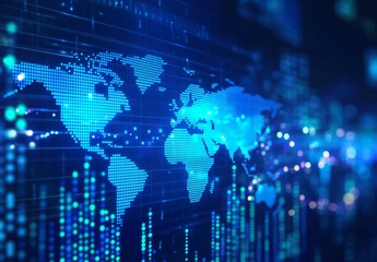 Obraz premium Digital World Map Abstract Background