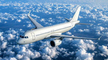 Obraz premium Condensation trails of a flying jet. AI generative.