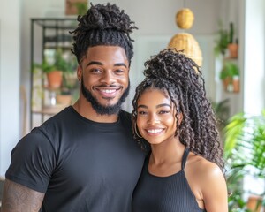 Black Couple Sharing a Gentle Smile, Pure Loyalty, and Devotion, A Portrait of Love and Partnership