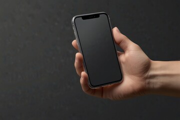 hand holding smartphone mockup with a Transparen