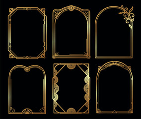 Art Deco vector set of frames