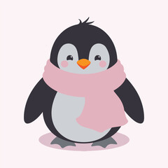 Obraz premium A penguin illustration, winter concept.
