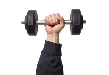 A hand holding a dumbbell weight showing a person working out in a gym