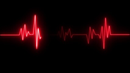 Abstract heartbeat and pulse rate signal technology animation background. Heartbeat line showing. heartbeat pulse rate line. - Powered by Adobe