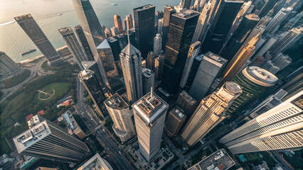 Aerial View of Skyscrapers and Cityscape from Above