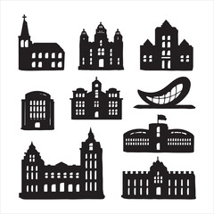 Obraz premium set of vector city silhouette