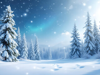 Fototapeta premium winter space of snow landscape background