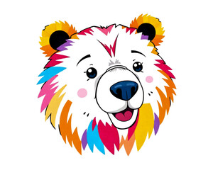 Obraz premium colorful bear illustration on transparent background