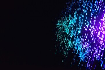 Abstract blurred light on the black background