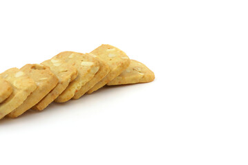 Mixed Cheese Cookies Nuts isolated on white background