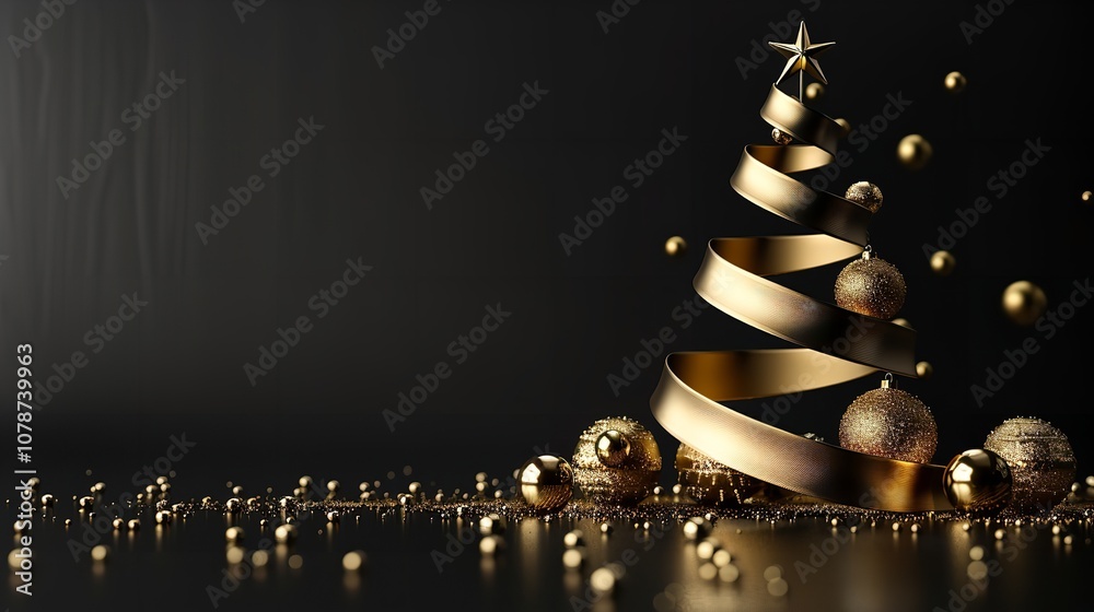 Poster an in-depth view of on a smooth black background with a large text area for backdrop utilize a golde