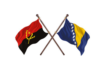 Angola Versus Bosnia and Herzegovina Two countries Flags background