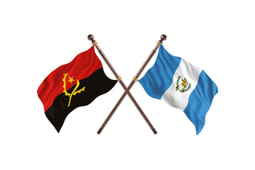 Angola Versus Guatemala Two countries Flags background